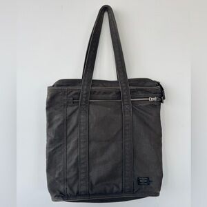 Washed Black Porter Yoshida Canvas Shoulder Tote Bag